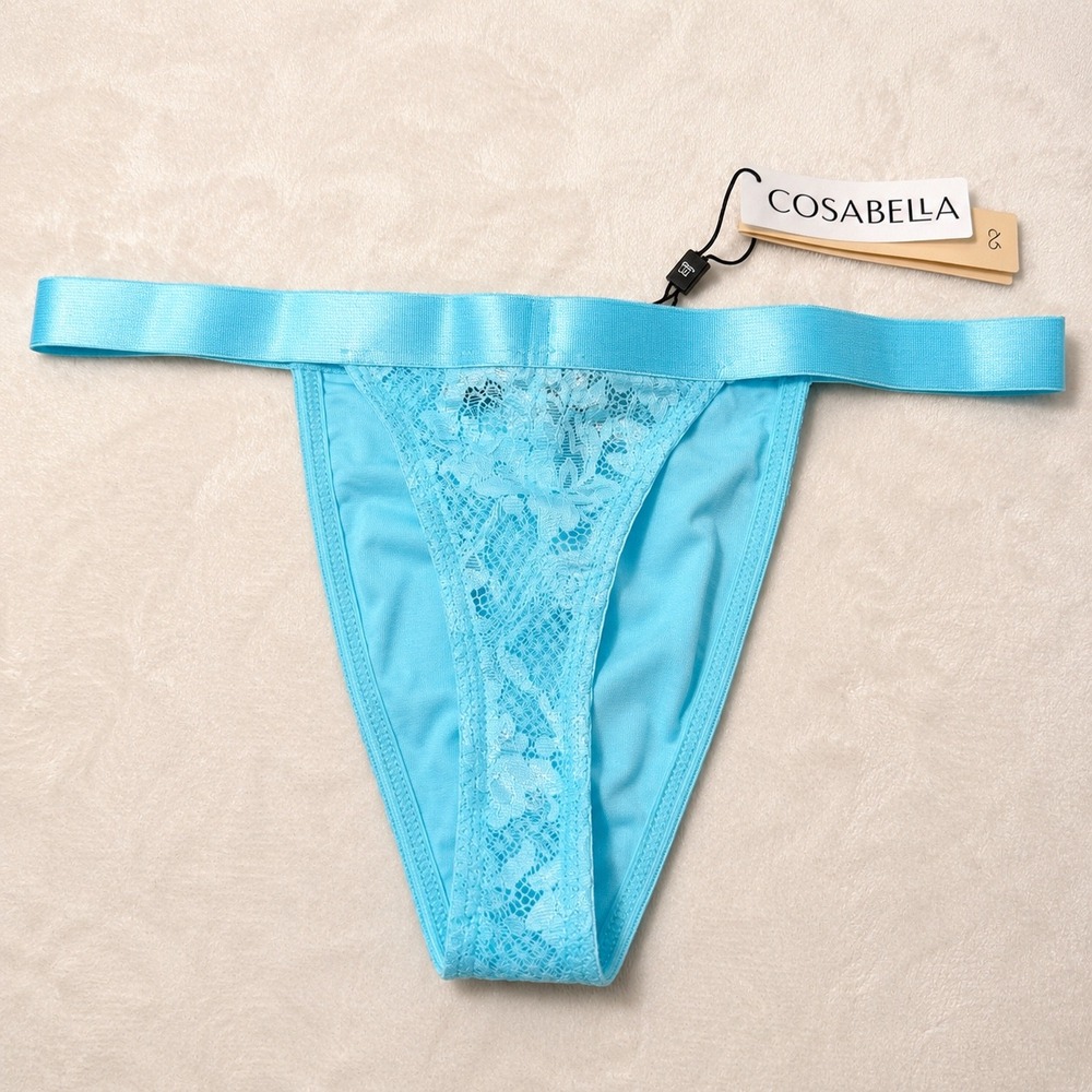 COSABELLA Never Say Never Men's Italian Thong Maldives Blue‎ Lace - Size M / NWT - Picture 4 of 8